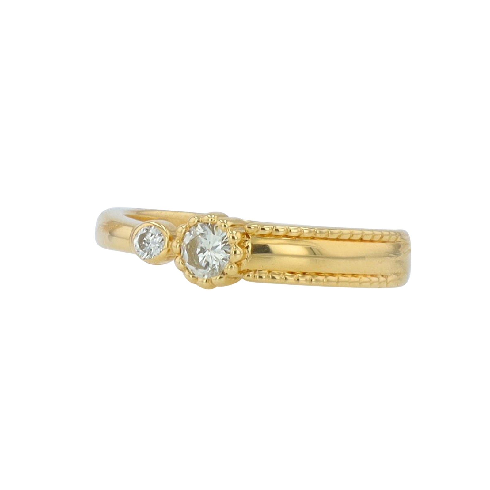 18K YG .15 CTW Diamond Cuff Ring