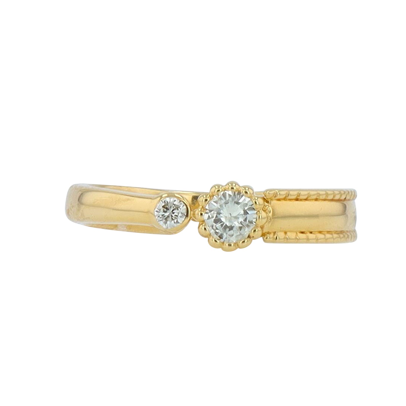 18K YG .15 CTW Diamond Cuff Ring