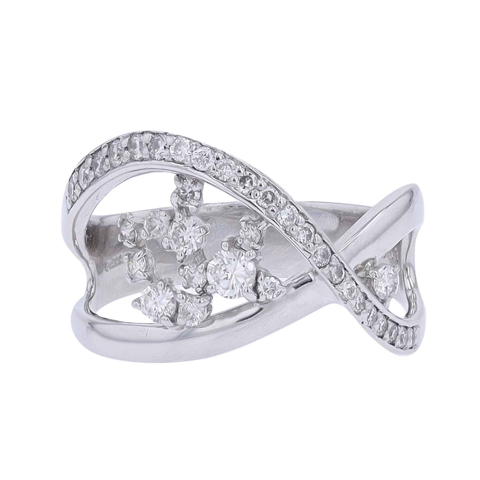PT900 0.53 CT Diamond Asymmetrical Ring