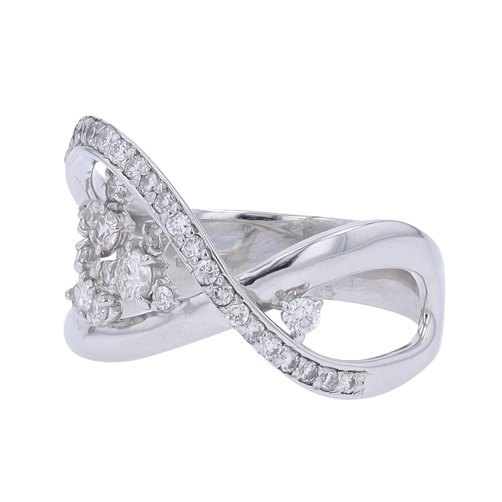 PT900 0.53 CT Diamond Asymmetrical Ring