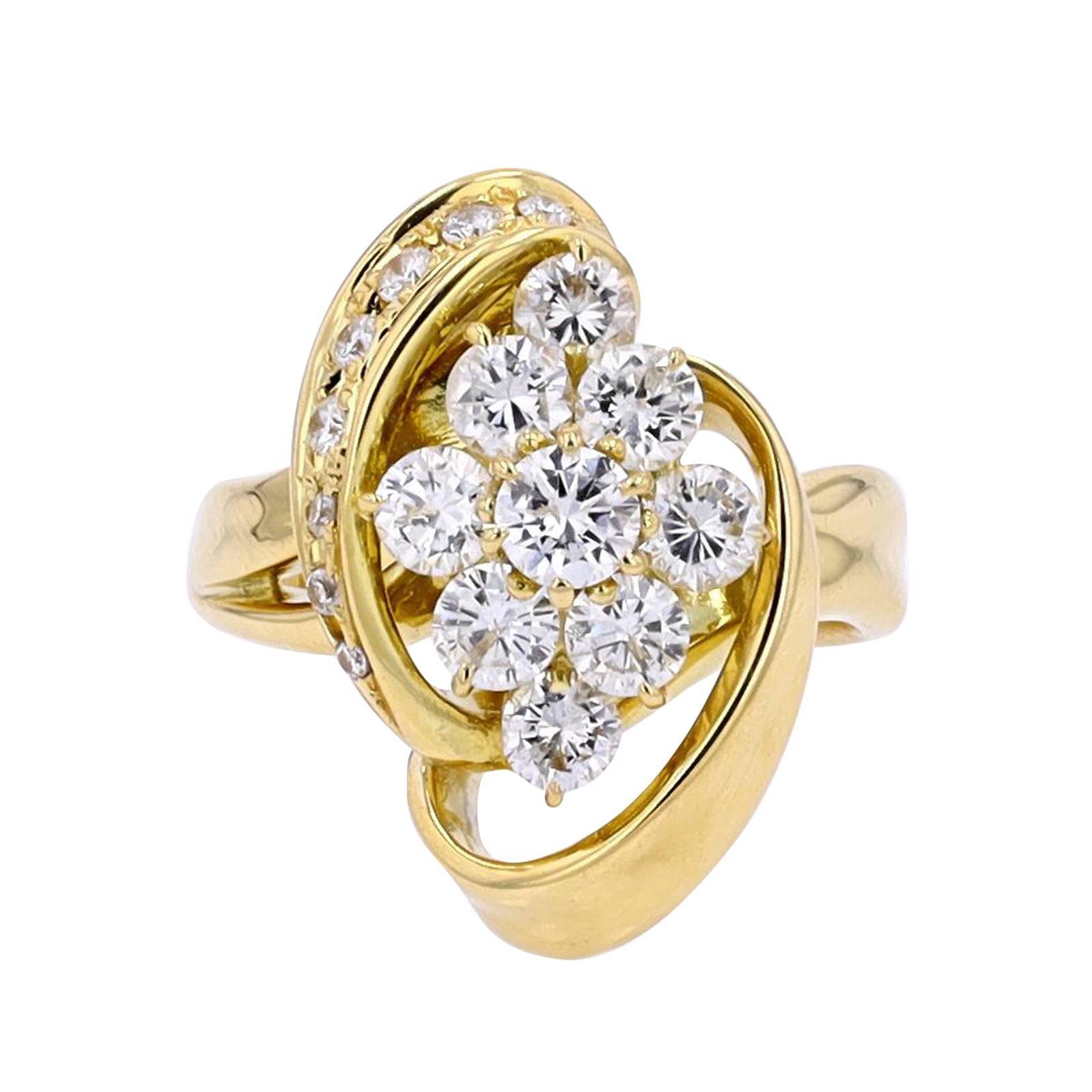 18K YG 1.31 CT Diamond Cluster Ring<p><strong>$999</p></strong>