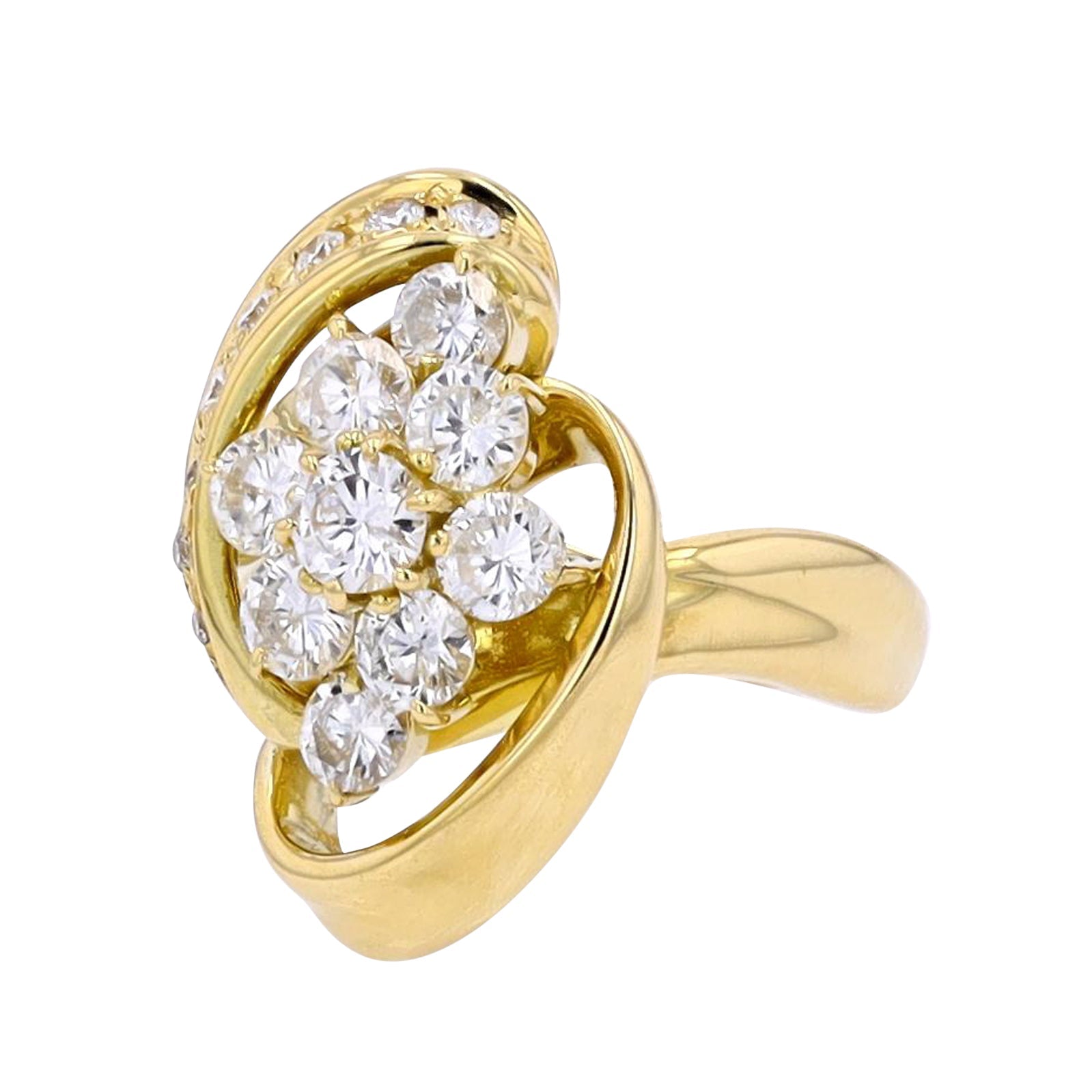 18K YG 1.31 CT Diamond Cluster Ring<p><strong>$999</p></strong>