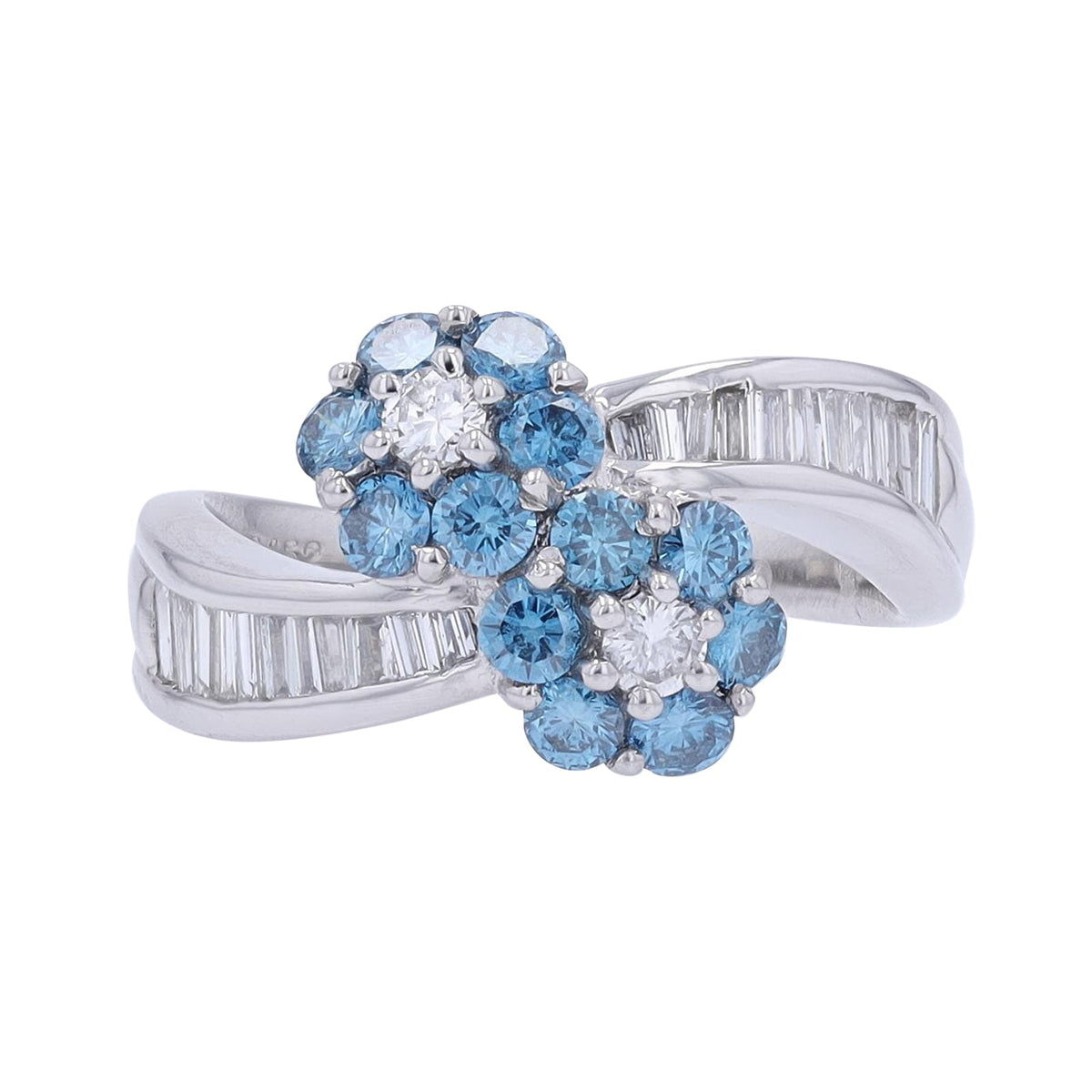 PT900 1.52 CTW Diamond Flower Bypass Ring