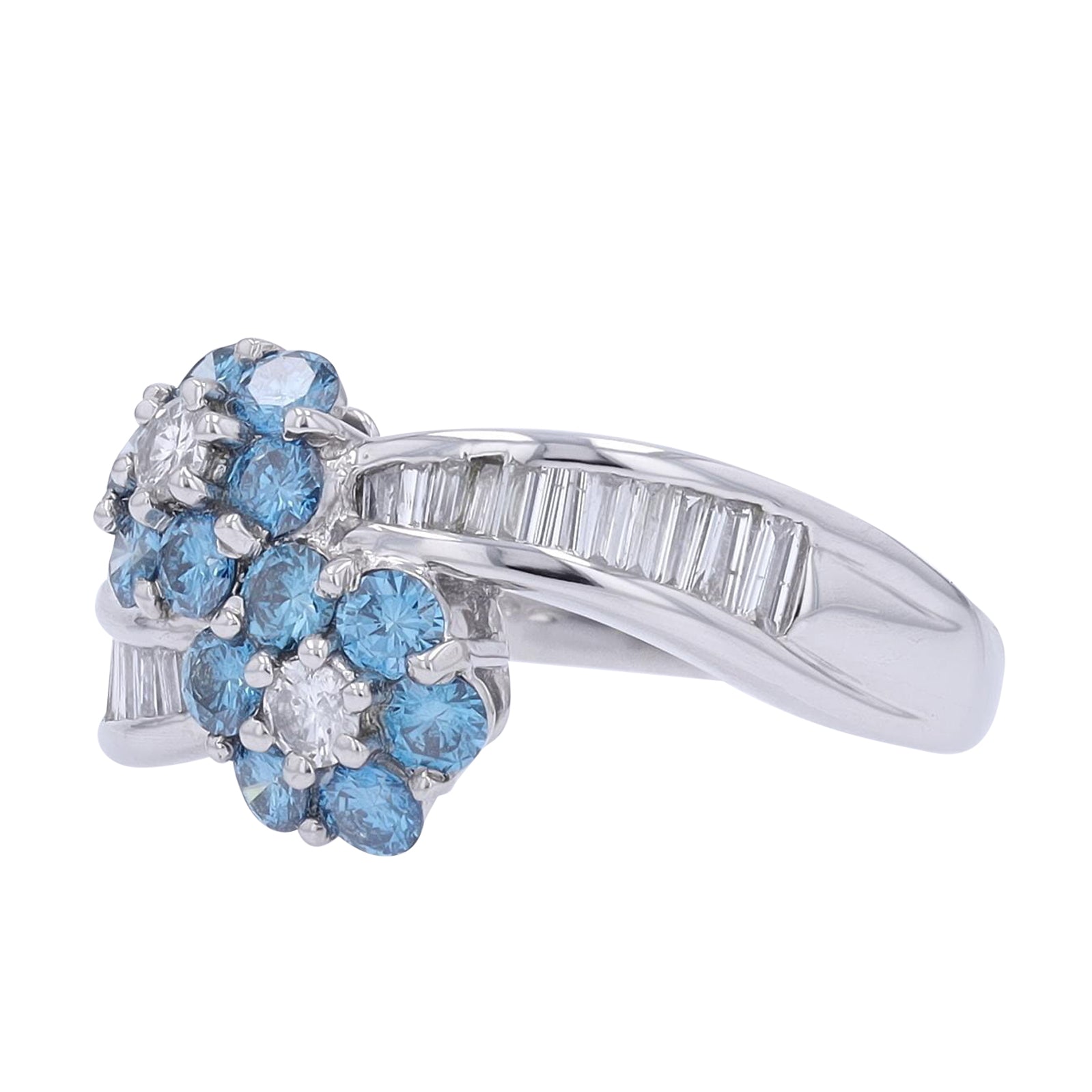 PT900 1.52 CTW Diamond Flower Bypass Ring