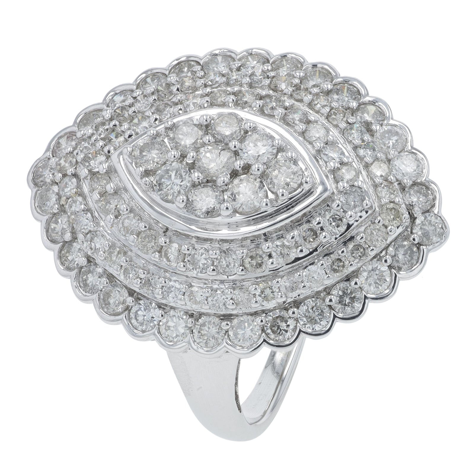 14K WG 2 CT Diamond Cluster Ring