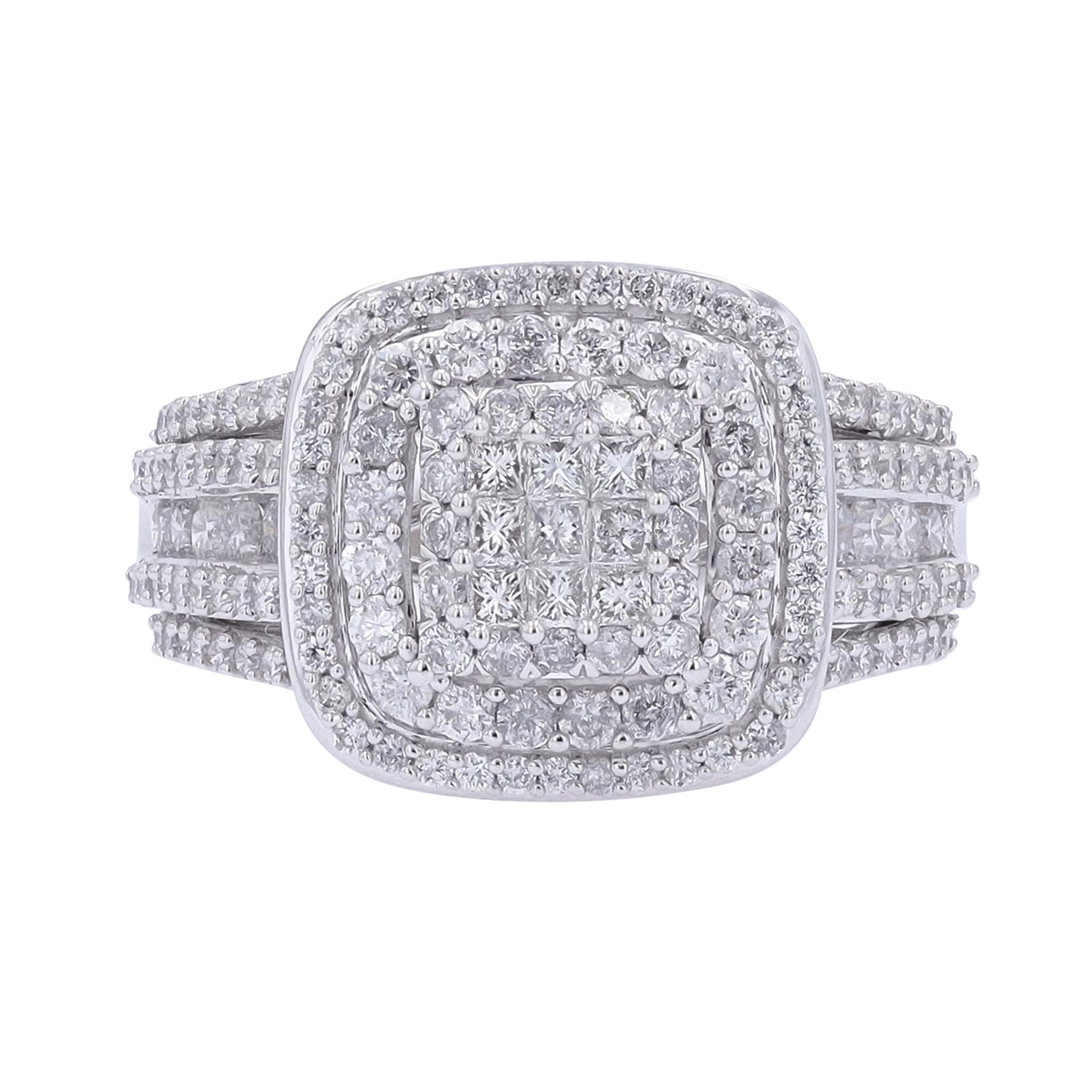 10K WG 2 CTW Diamond Cluster Ring