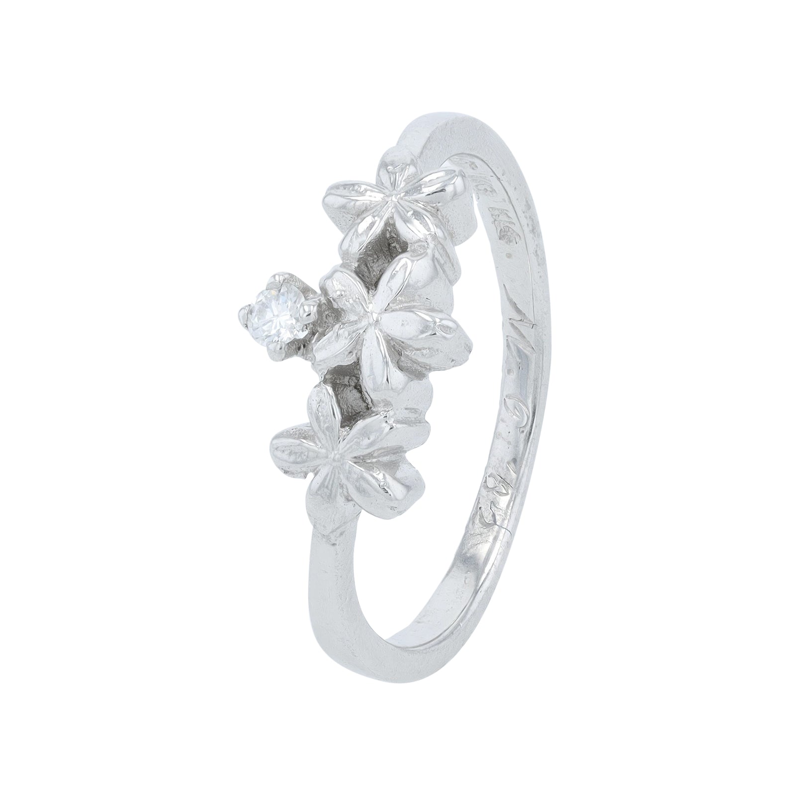 14K WG Mikimoto Diamond Flower Band