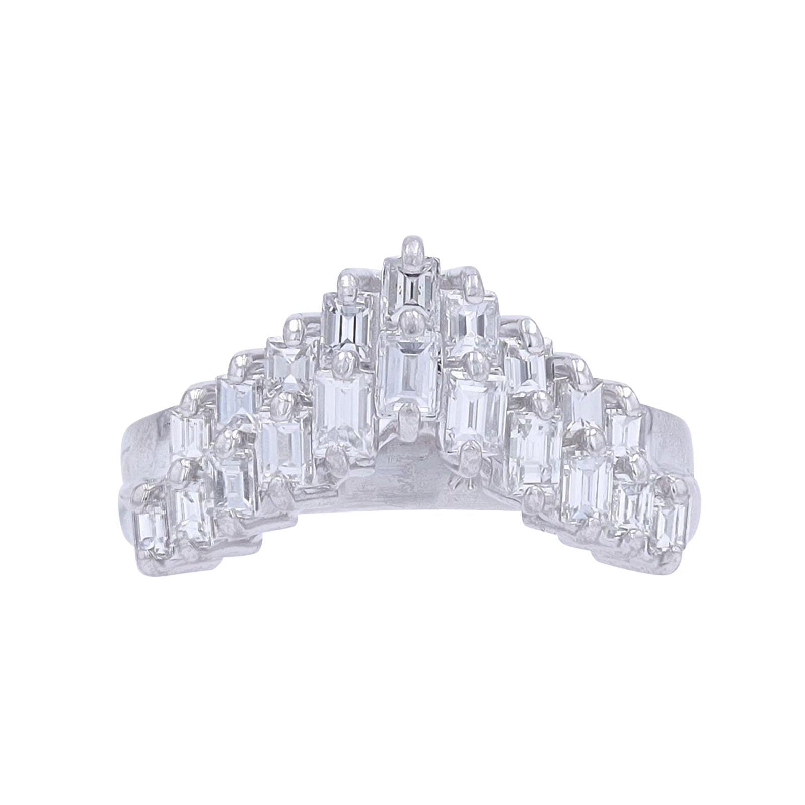 PT900 1 CTW Diamond Chevron Ring