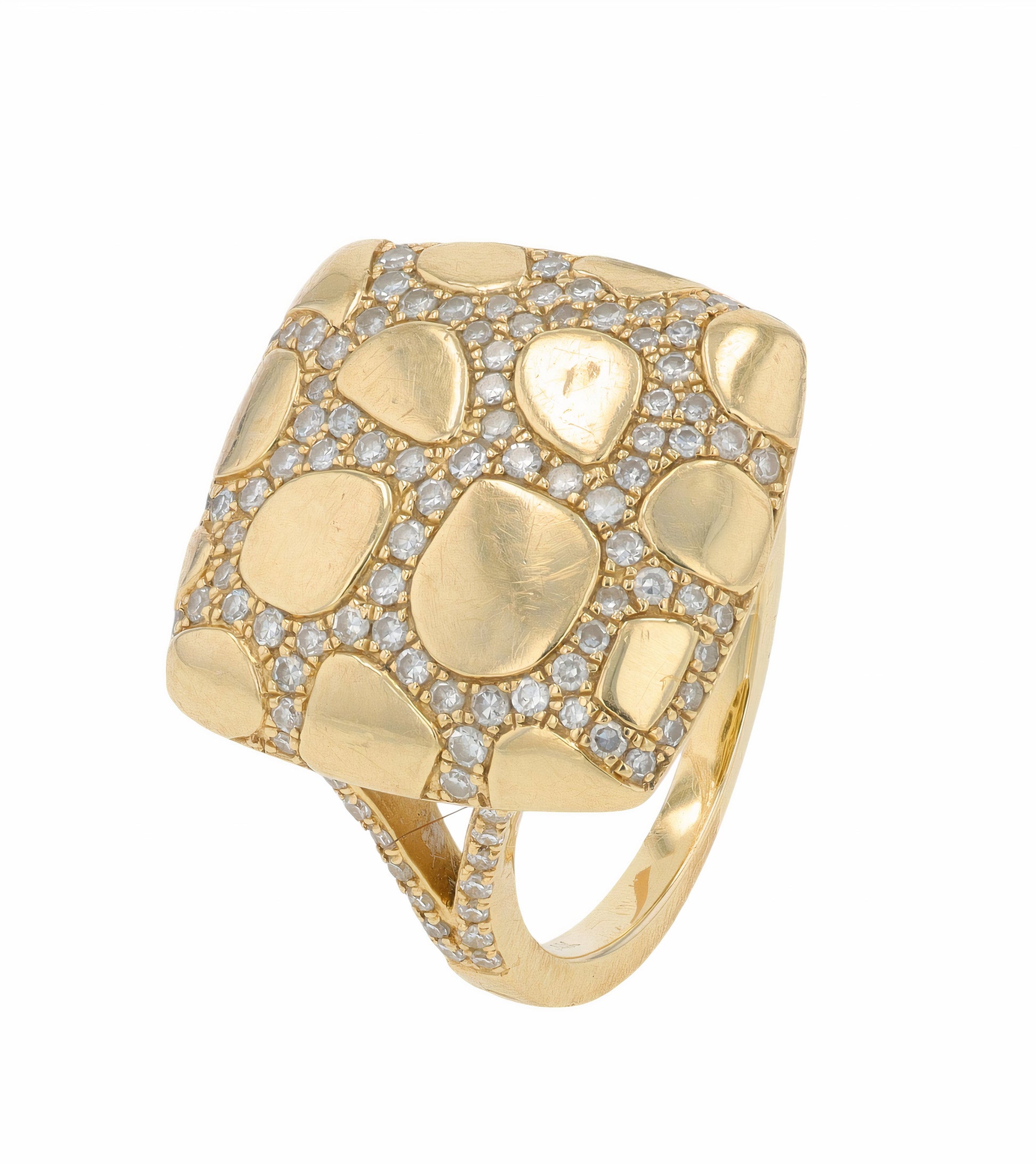 14K EFFY YG .43 CTW Diamond Nugget Ring