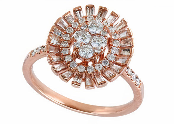 14K EFFY RG 0.76 CT Diamond Cluster Ring