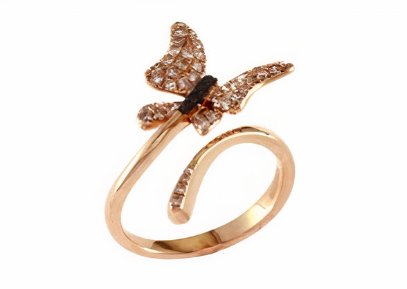 14K EFFY RG 0.45 CT Diamond Butterfly Ring