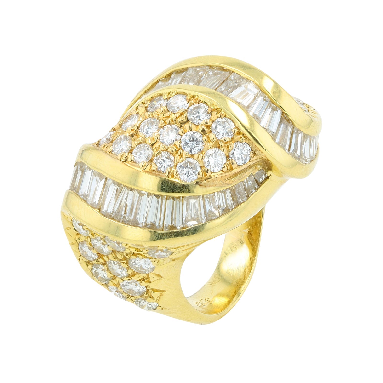 18K YG 3.72 CTW Diamond Ring