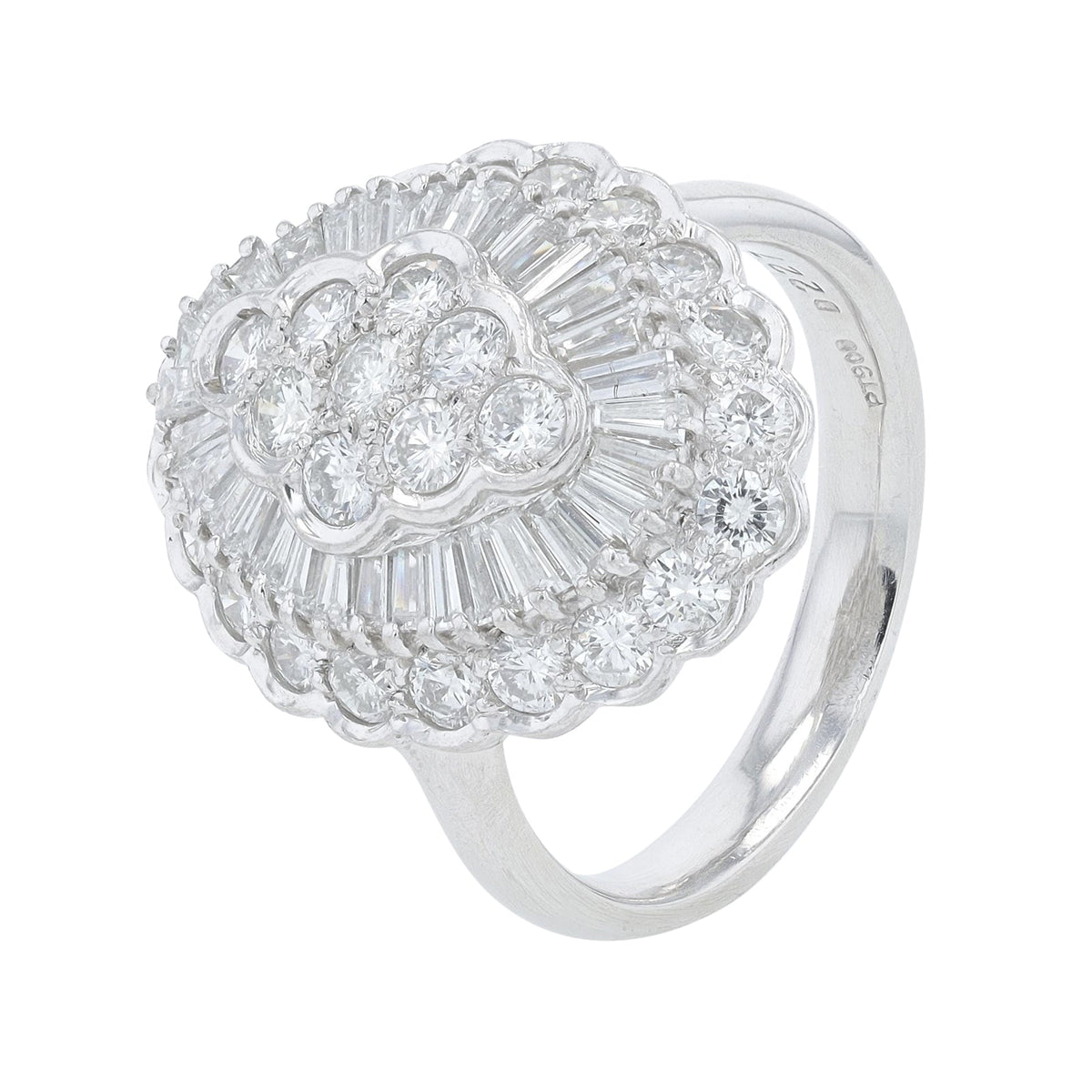 PT900 2.77 CT Cluster Diamond Ring
