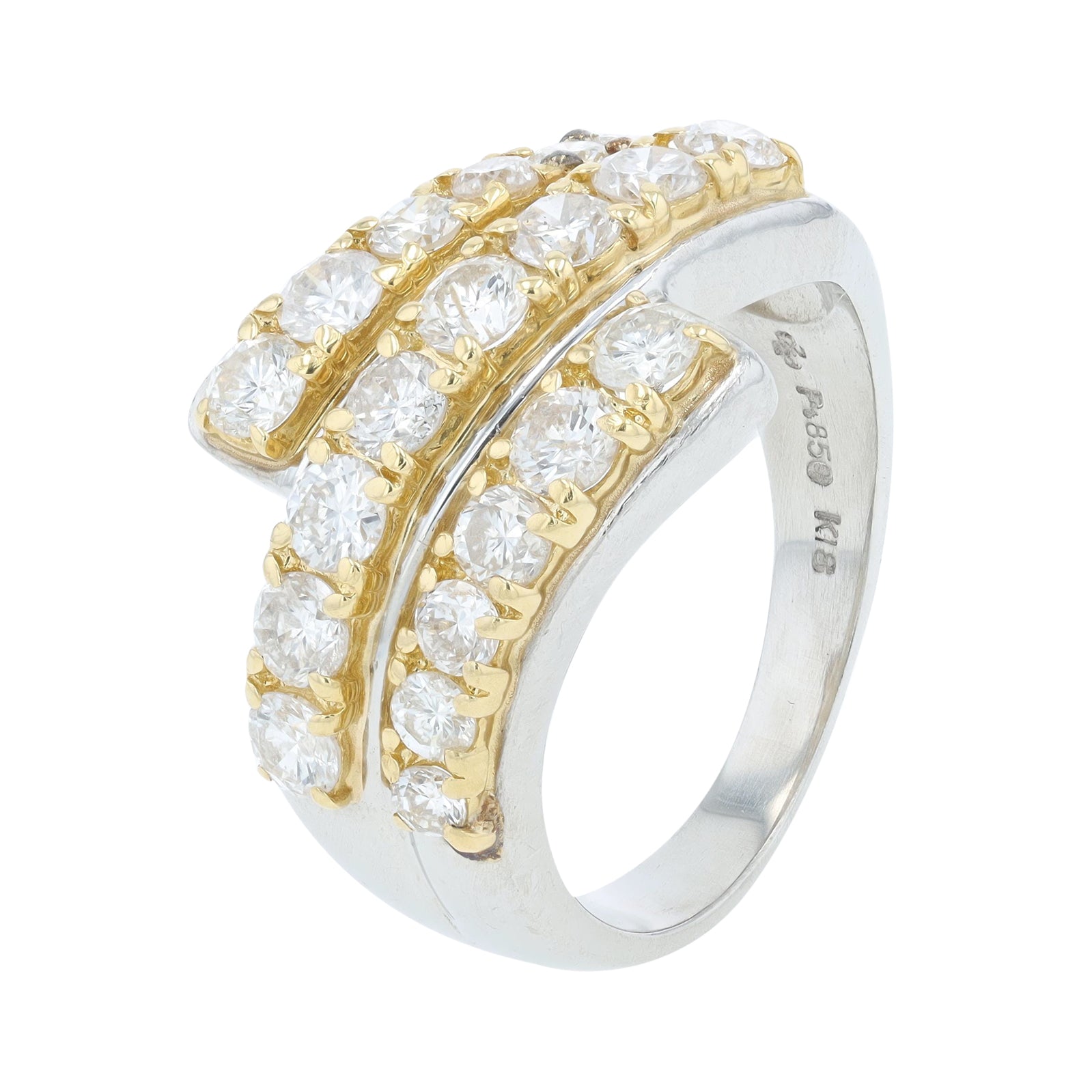 18k YG /PT850 1.40 T Diamond Ring