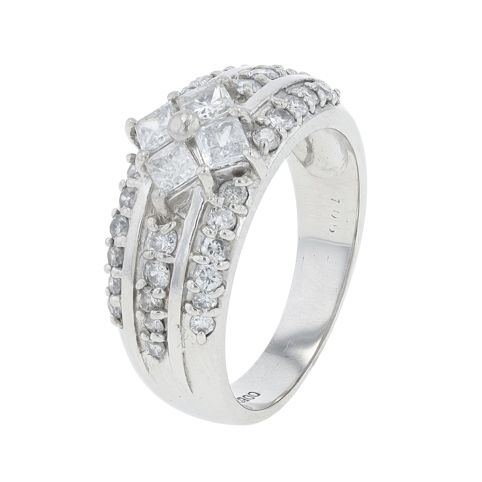 PT900 1.06 CT Diamond Cluster Ring
