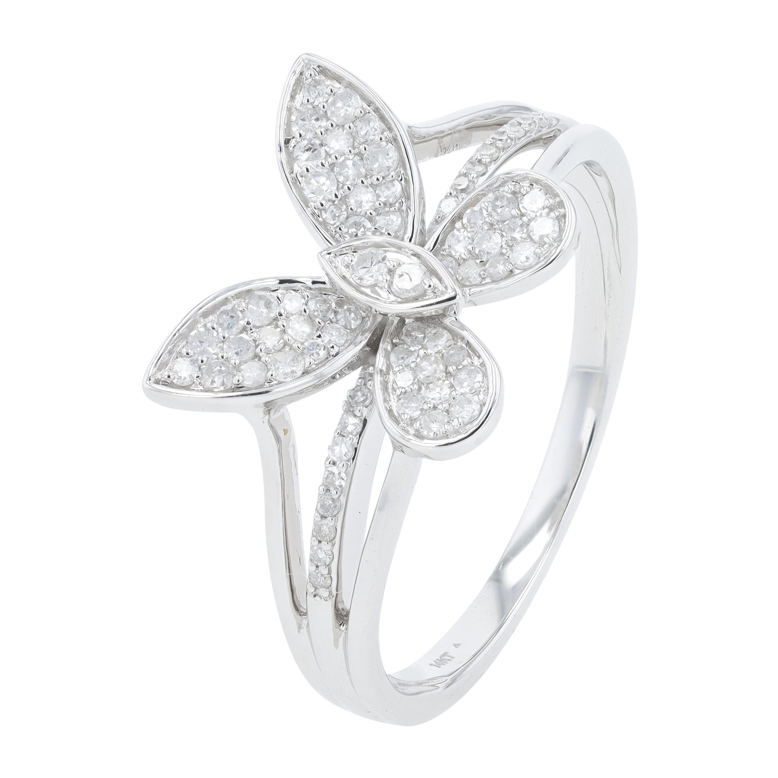 14K Butterfly Diamond Ring<p><strong>More Colors Available</p></strong>