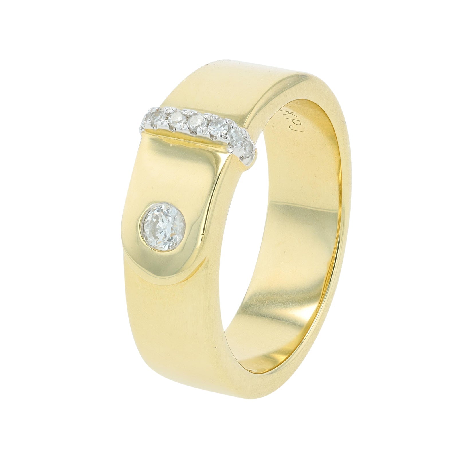 10K YG 0.15 CT Diamond Buckle Ring