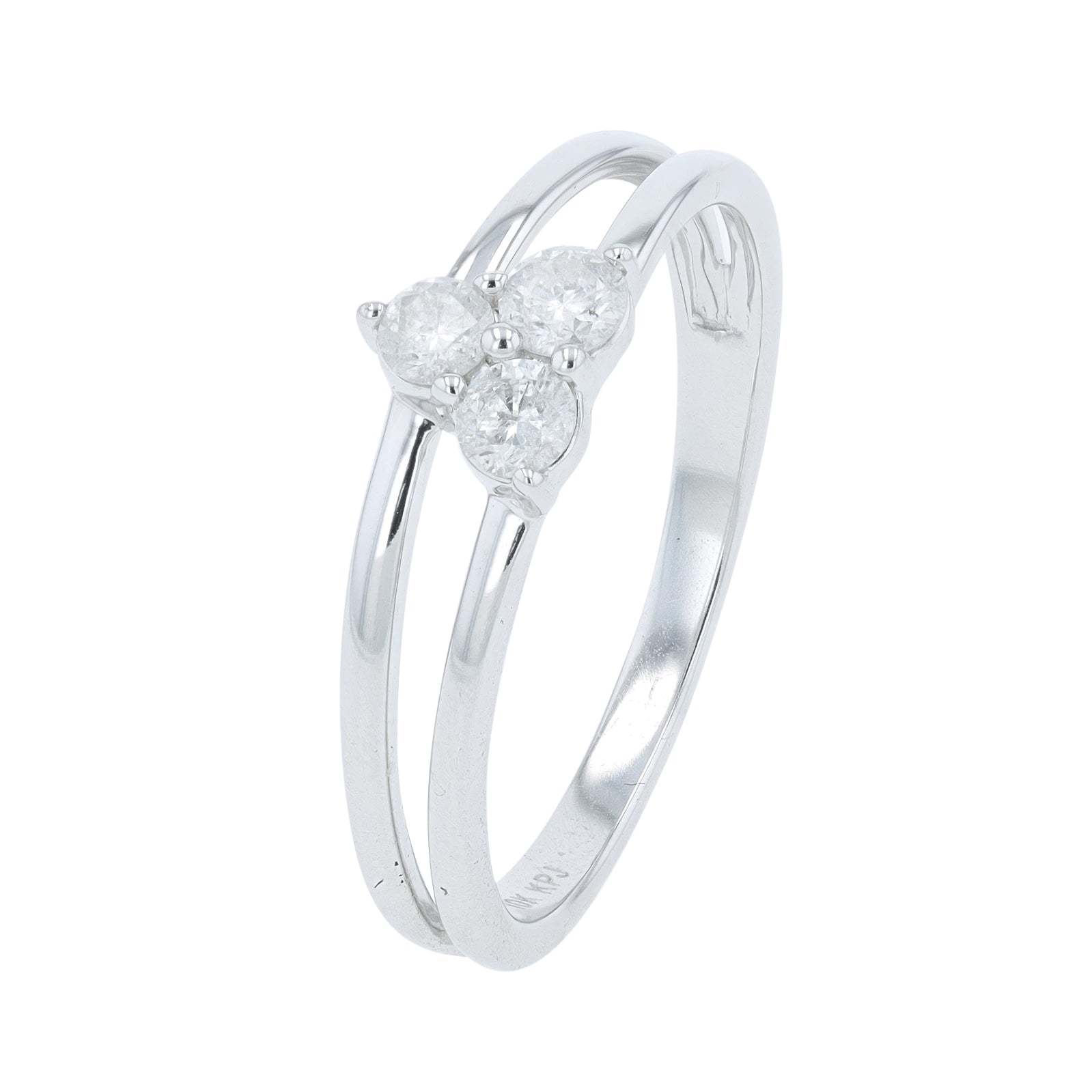 10K WG 1/4 CT Three Stone Diamond Ring
