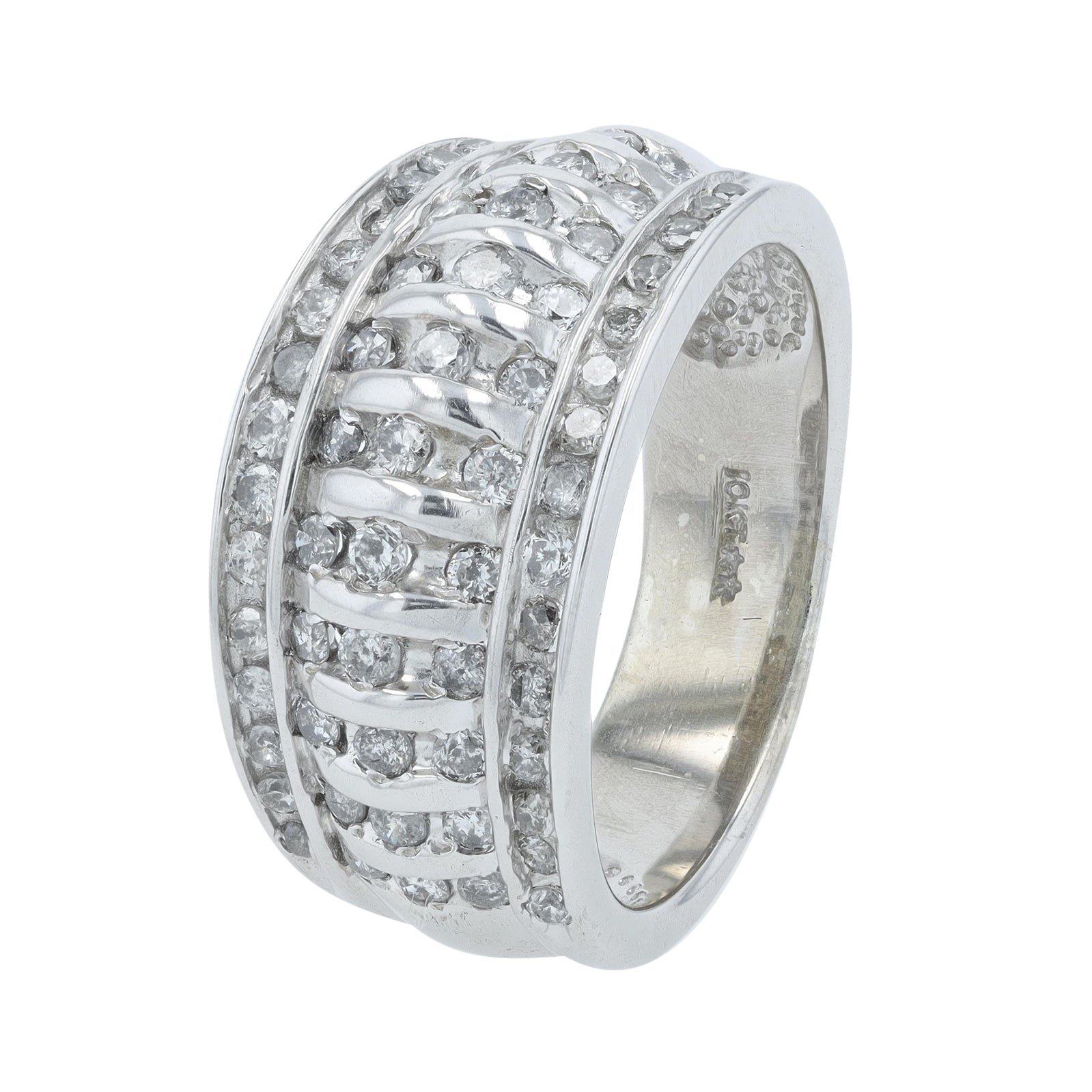 10K WG 1 CT Diamond Cluster Band