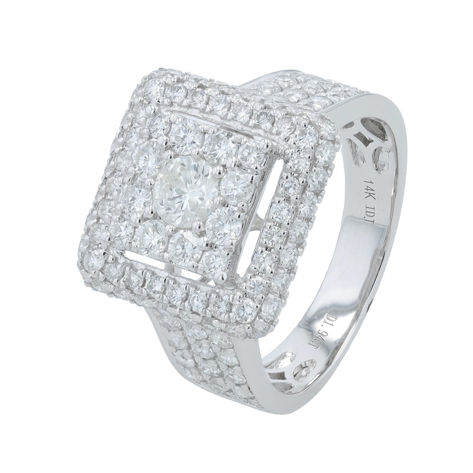 14K WG .35 CTR Diamond Cluster Ring