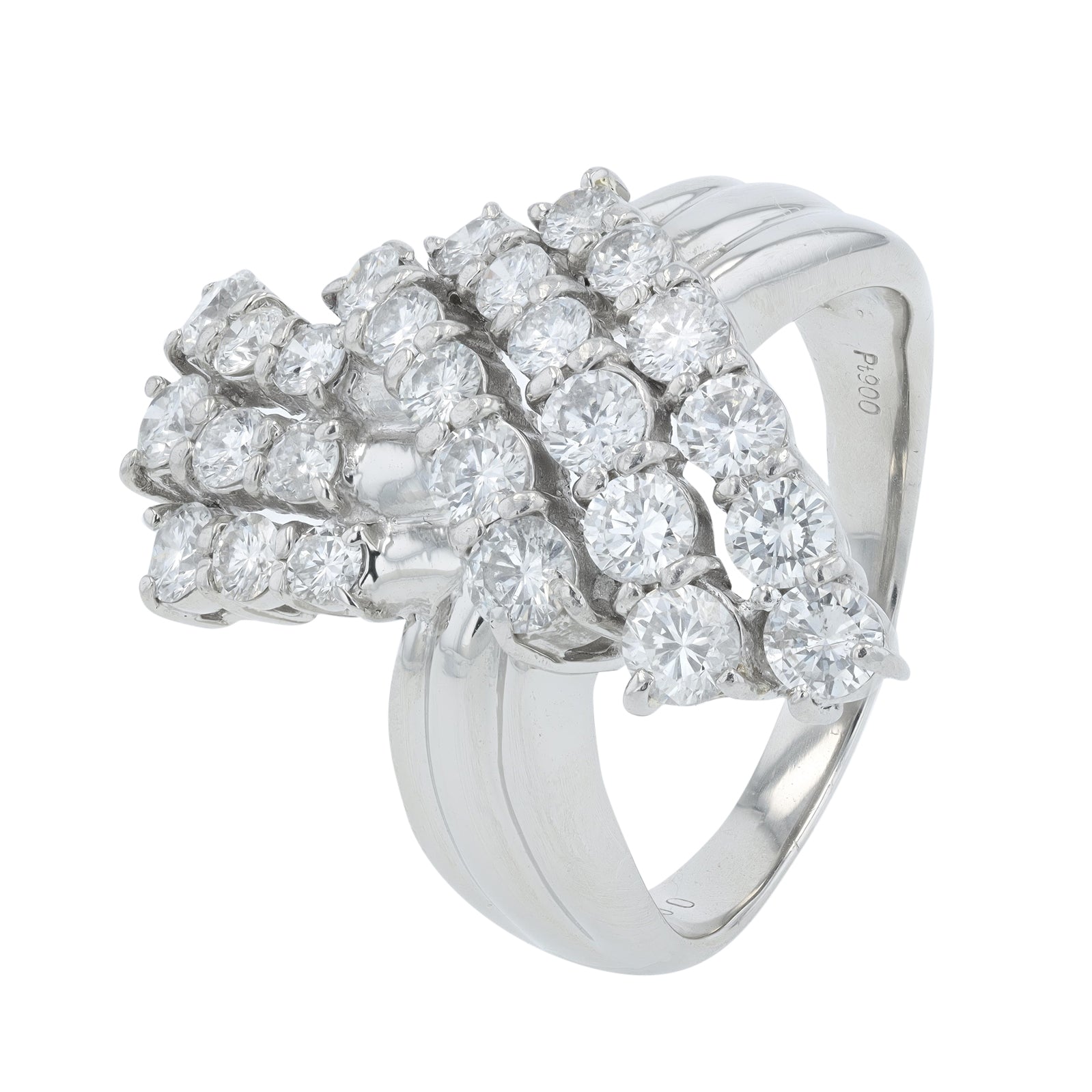 PT900 2 CTW Diamond Cocktail Ring