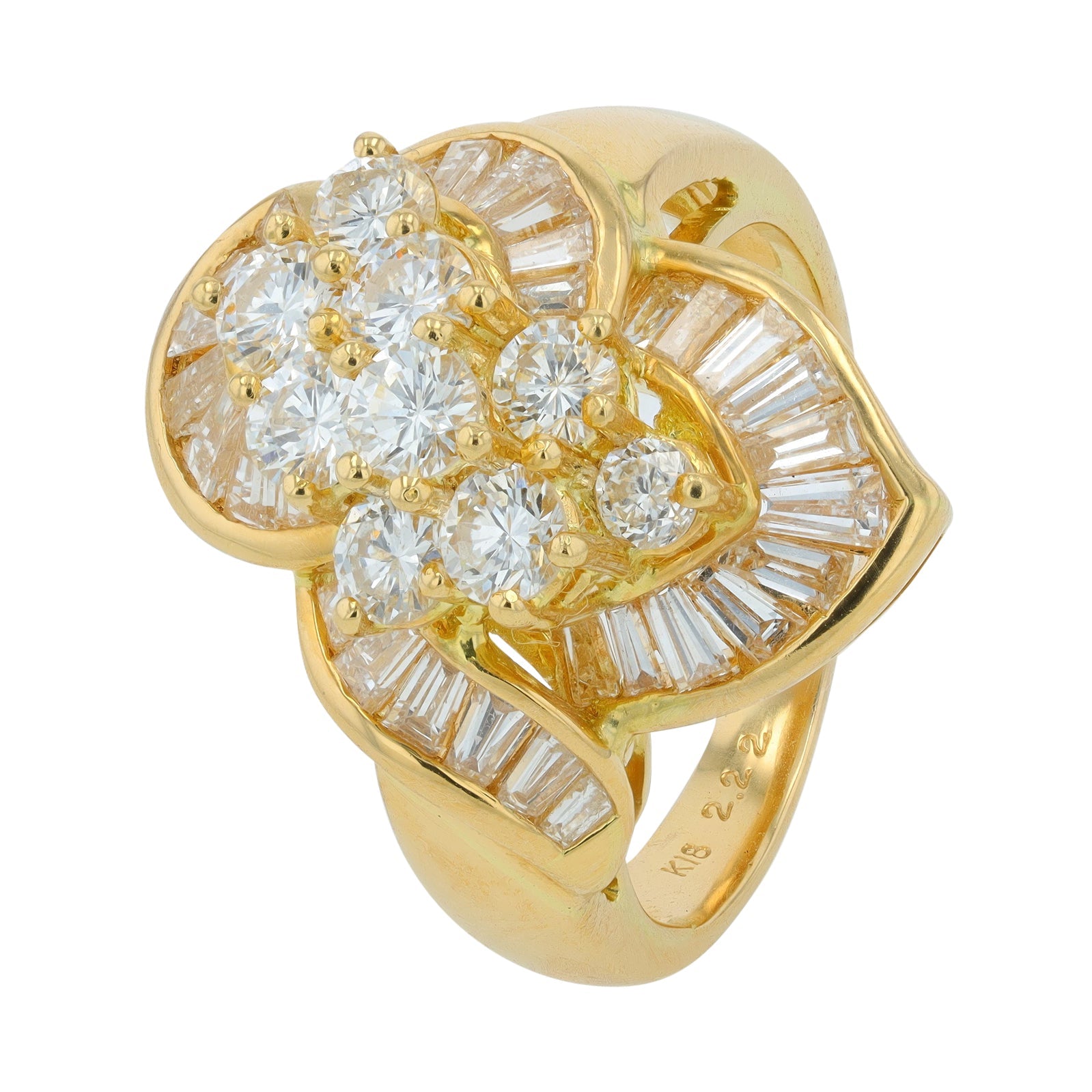18K YG 3.76 CTW Diamond Ring