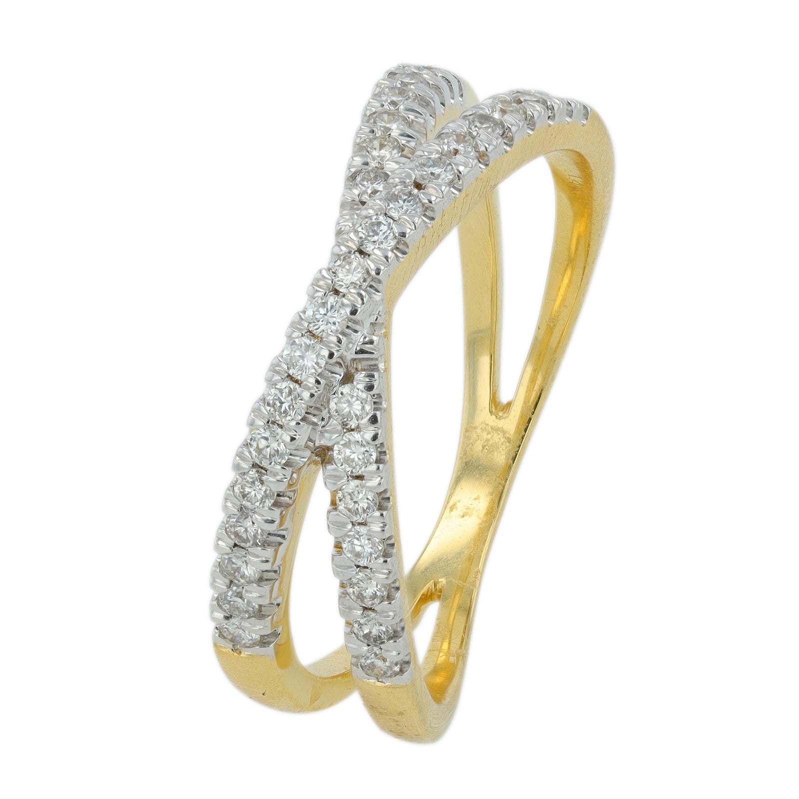 14K .34 CTW Diamond Crossover Ring<p><strong>More Colors Available</p></strong>