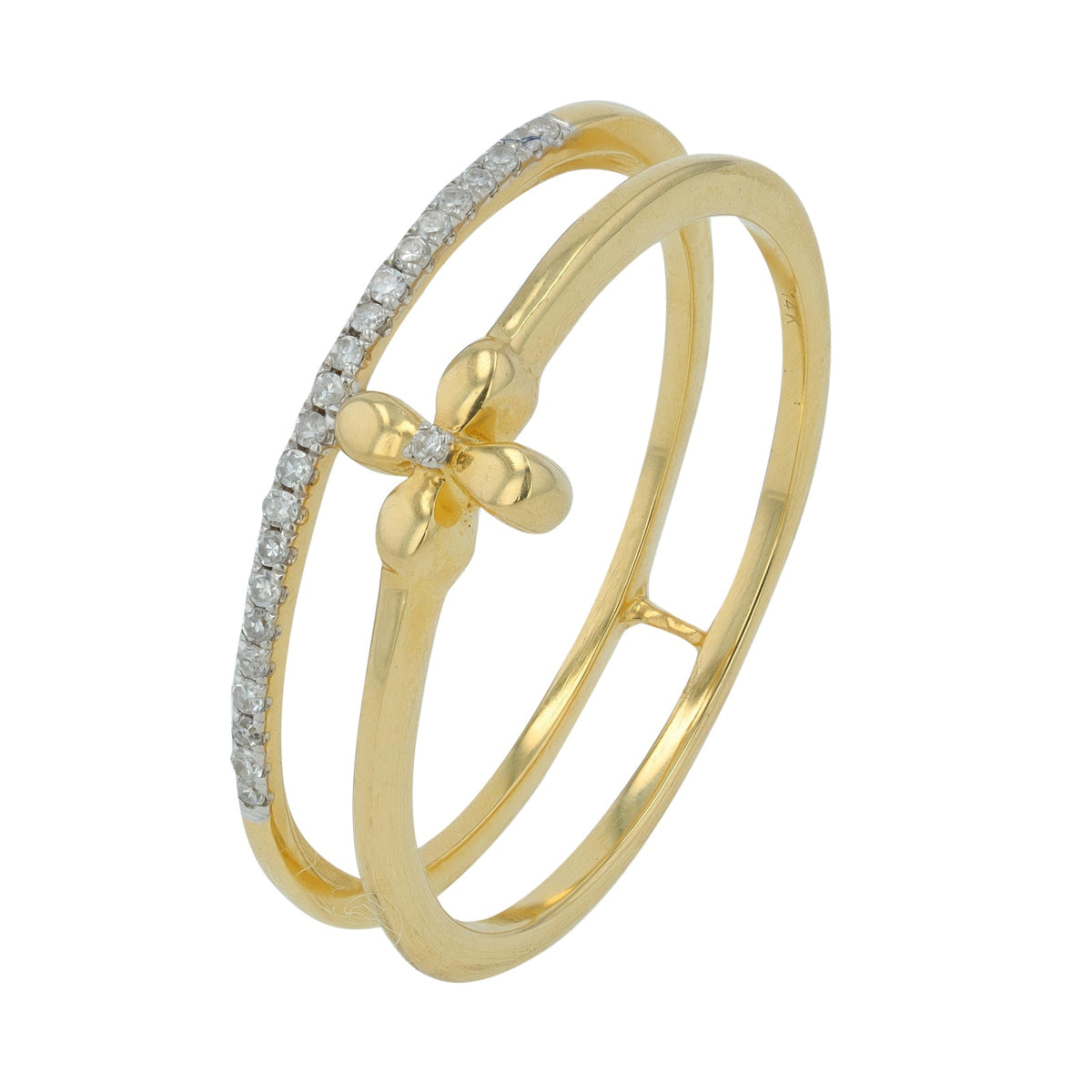 14K Diamond Split Cross Band<p><strong>More Colors Available</p></strong>
