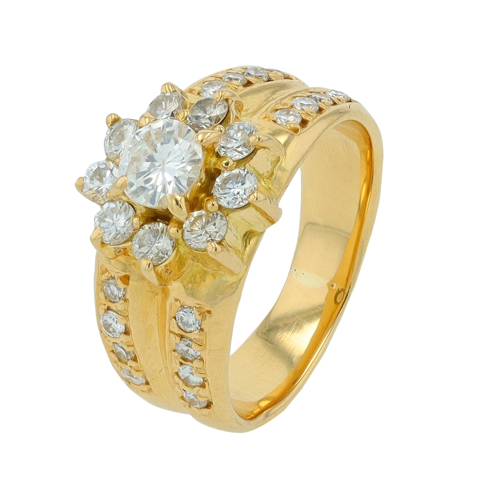 18K YG .34 CTR Diamond Engagement Ring