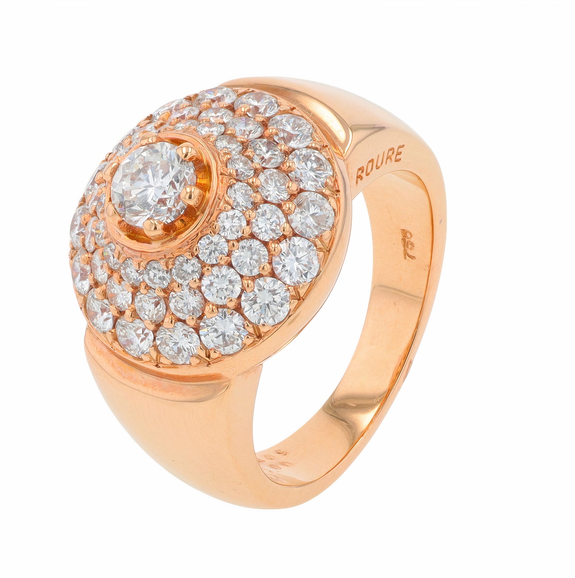 18K RG .40 CTR Diamond Cluster Ring