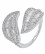 14K WG 1 CTW Diamond Leaf Bypass Ring