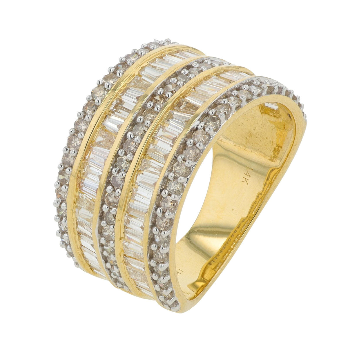 14K YG 2 CT Diamond Wide Band