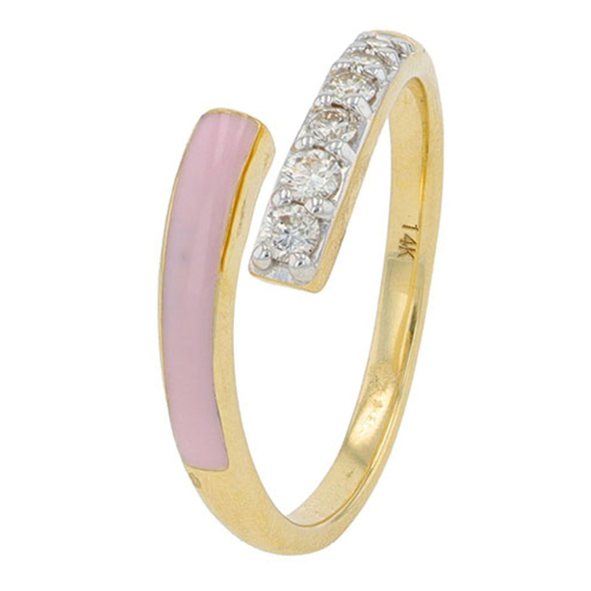 14K YG 0.20 CT Diamond & Enamel Bypass Ring<p><strong>More Colors Available</p></strong>