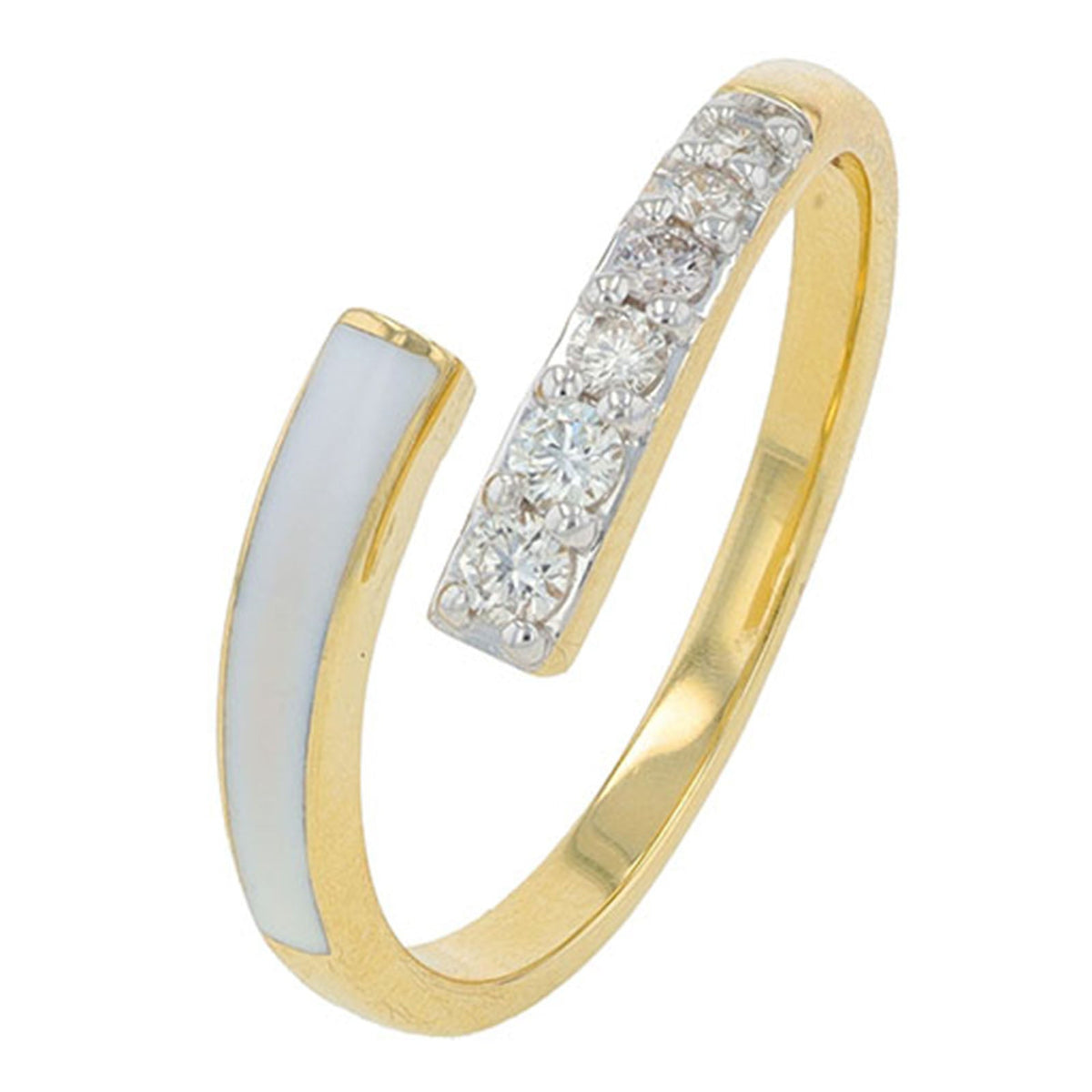 14K YG 0.20 CT Diamond & Enamel Bypass Ring<p><strong>More Colors Available</p></strong>
