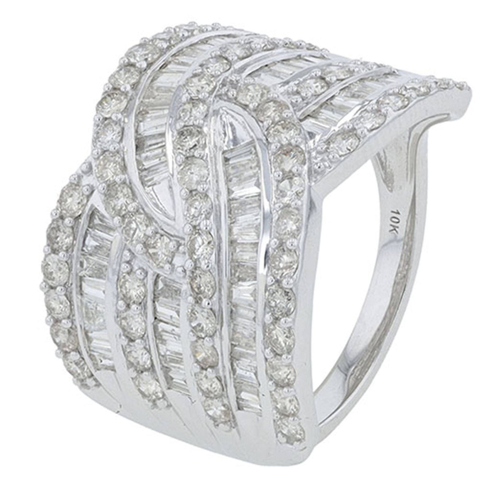 10K WG 2 CT Diamond Crossover Band