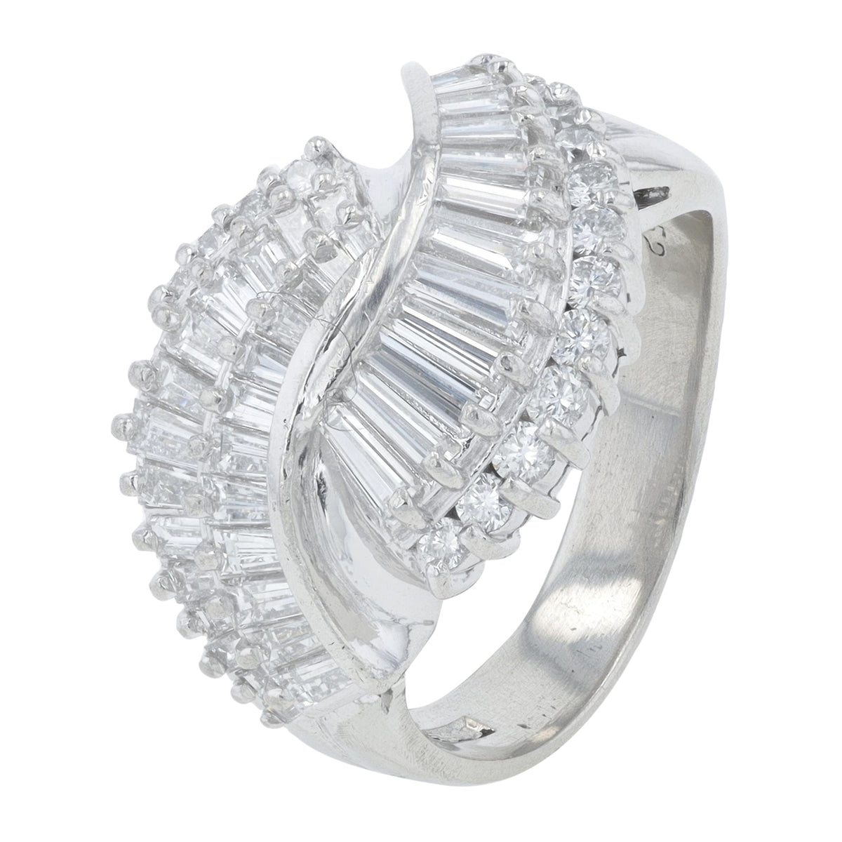 PT900 1.52CT Diamond Bypass Ring