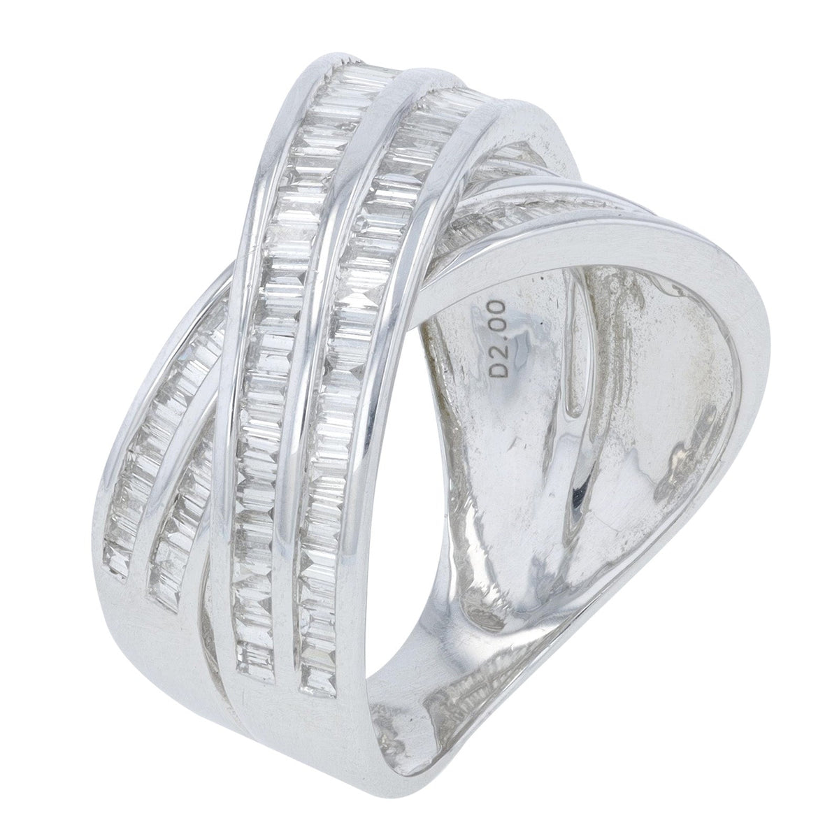 PT900 2 CTW Diamond Crossover Ring
