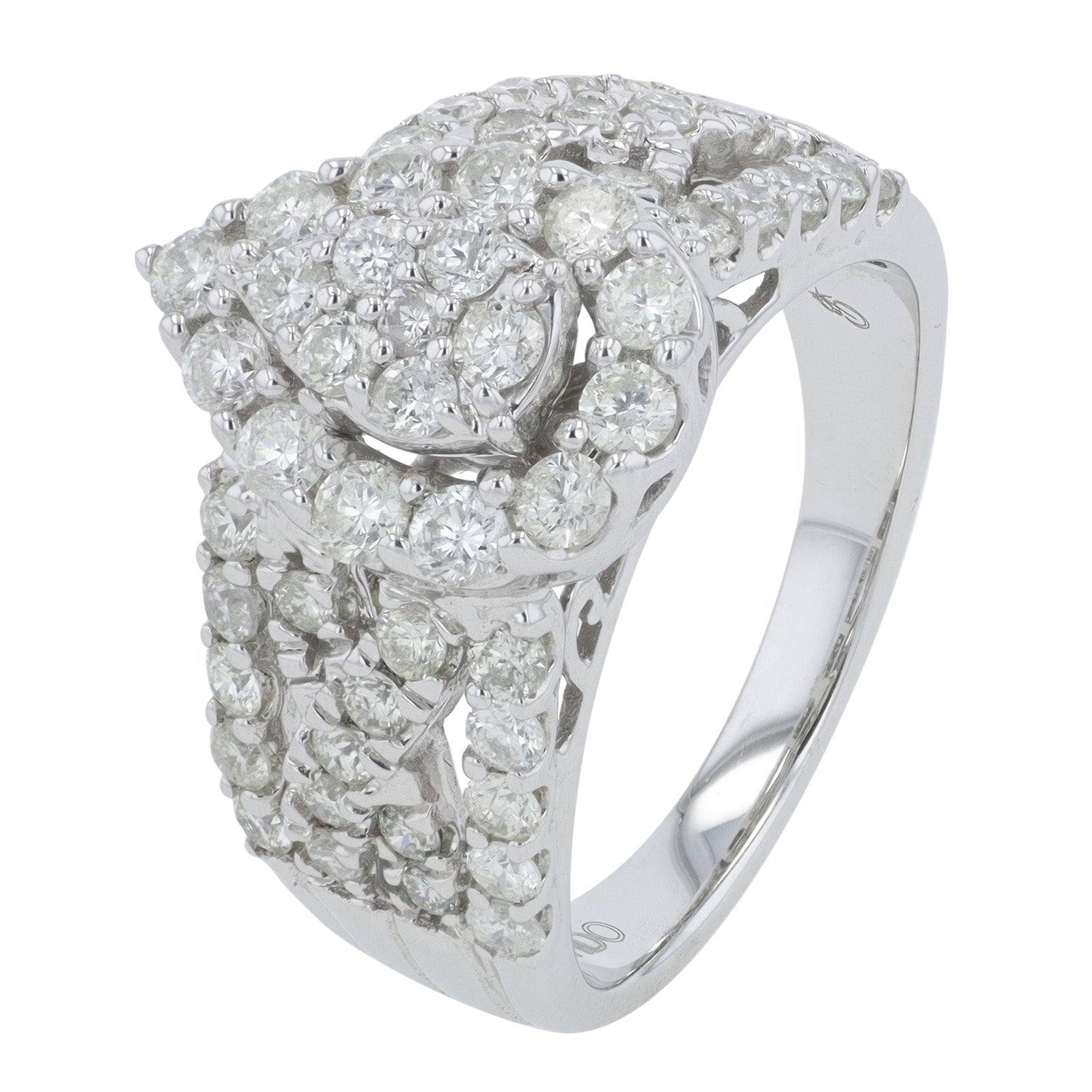 10K WG 1.50 CT Diamond Cluster