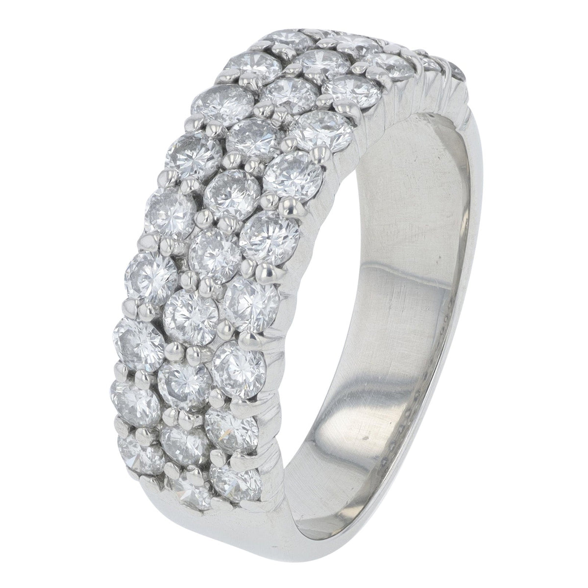 PT900 2 CT Diamond Three Row Band