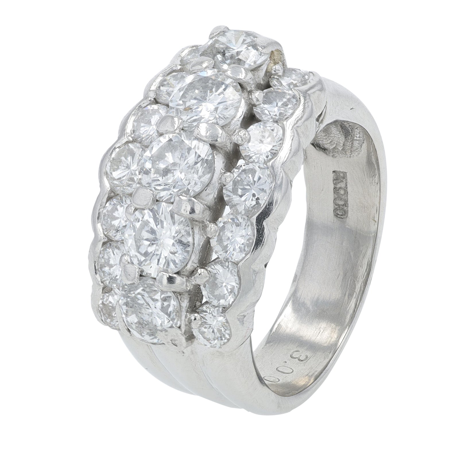 PT900 3 CTW Diamond Cluster Ring