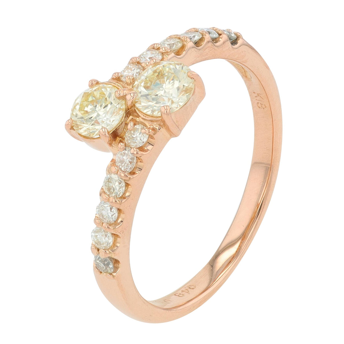 18K RG .67 CTW Diamond Bypass Ring