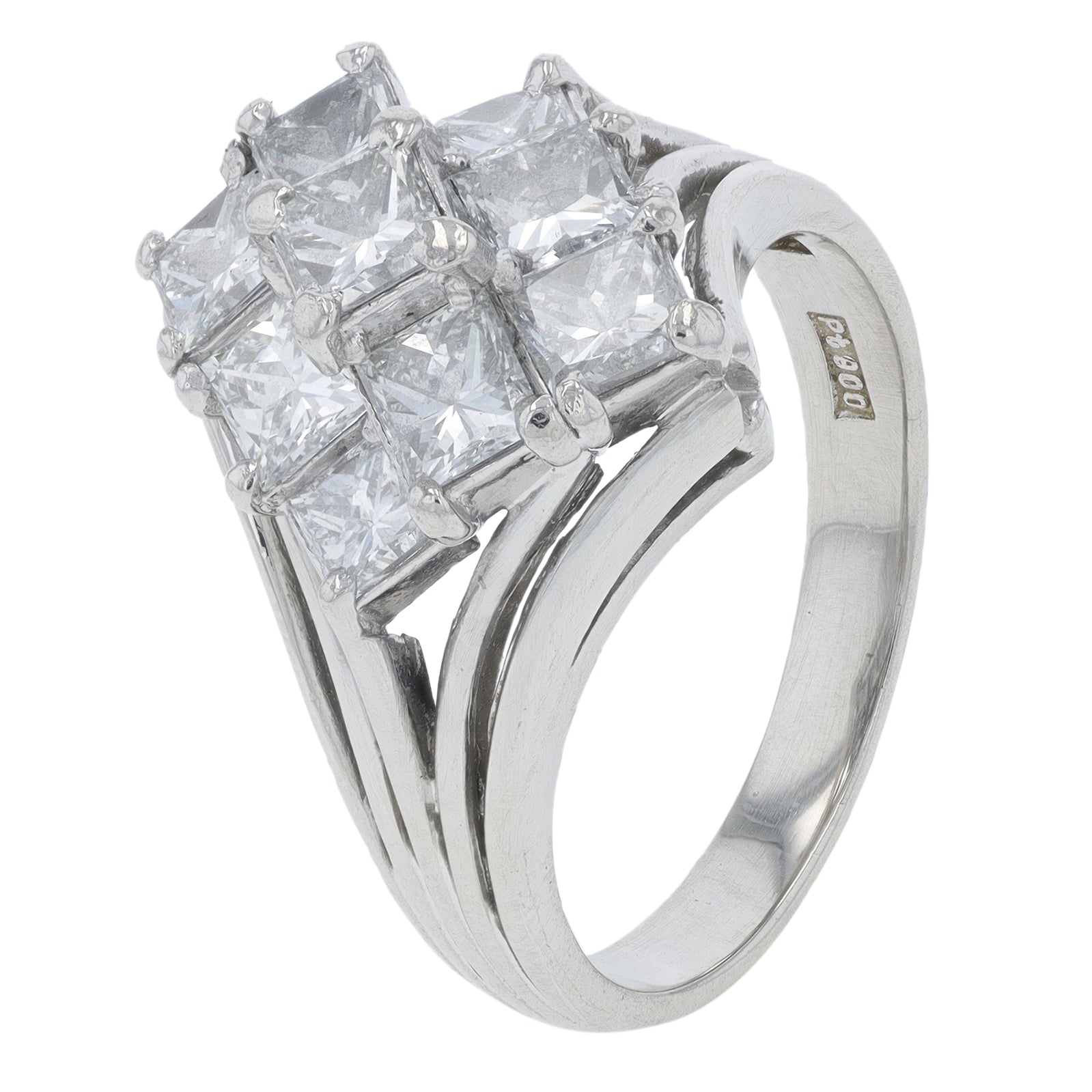 PT900 2.01 CT Diamond Heart Cluster Ring