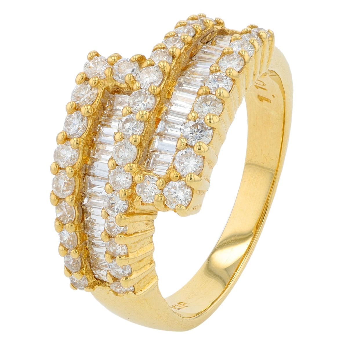 18K YG 1.10 CTW Diamond Bypass Ring