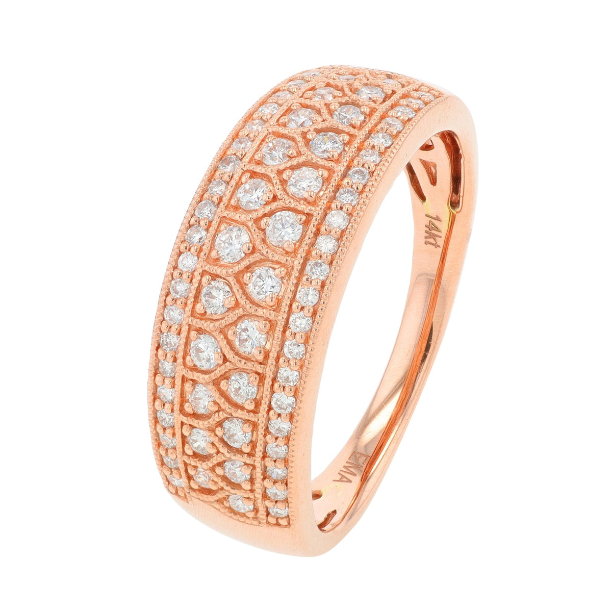 14K RG .60 CTW Diamond Band