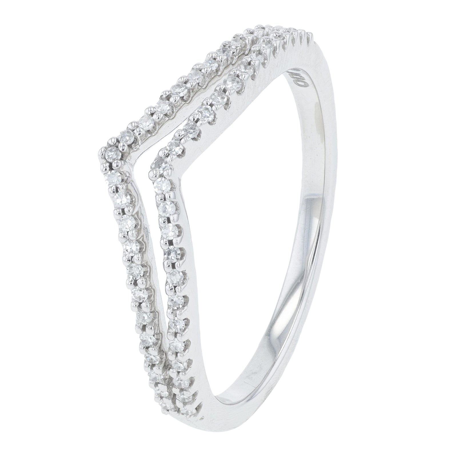 10K WG .15 CTW Chevron Ring