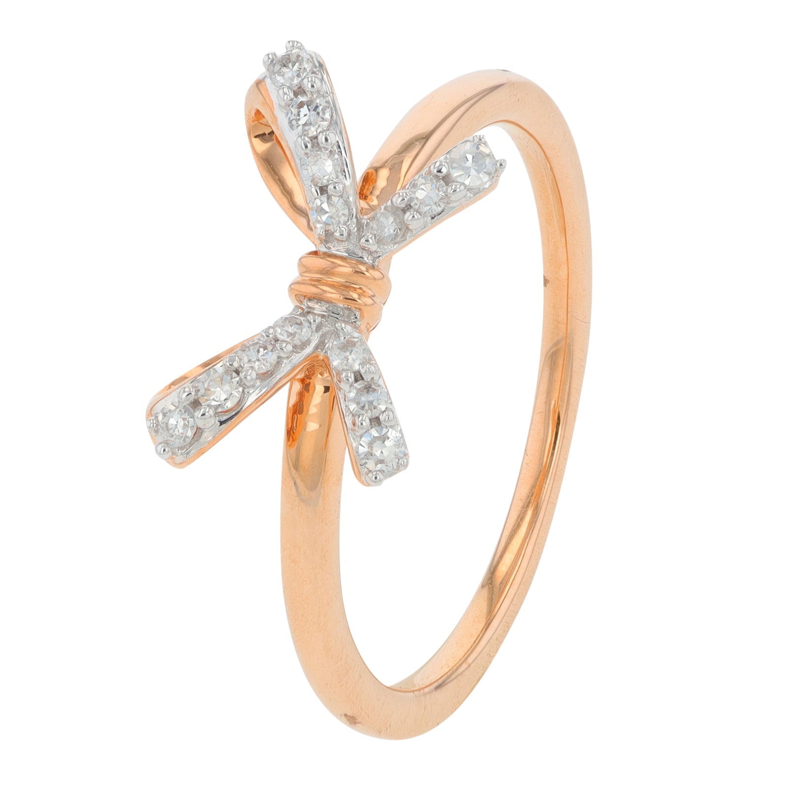 10K RG .13 CTW Diamond Bow Ring