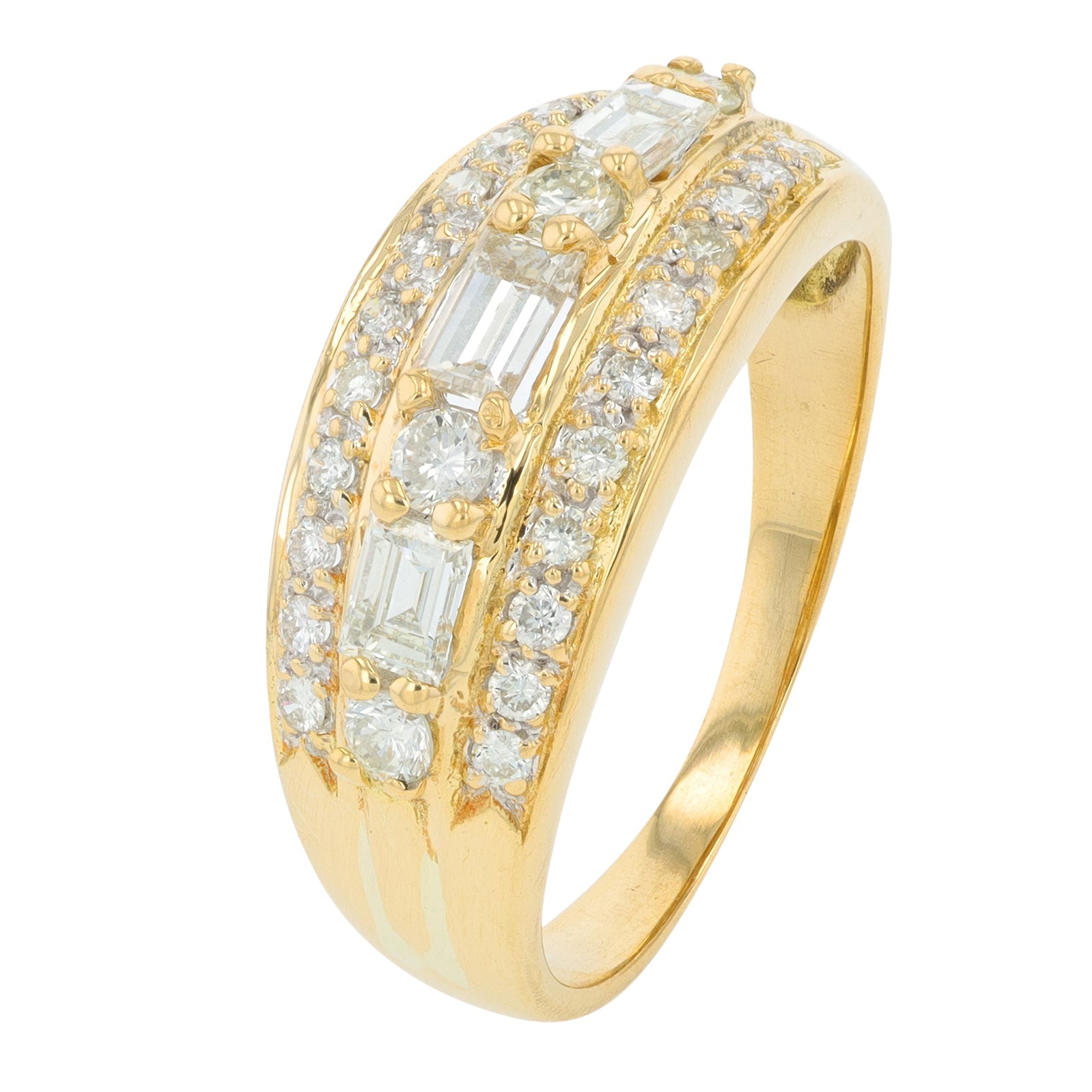 18K YG .80 CTW Diamond Ring