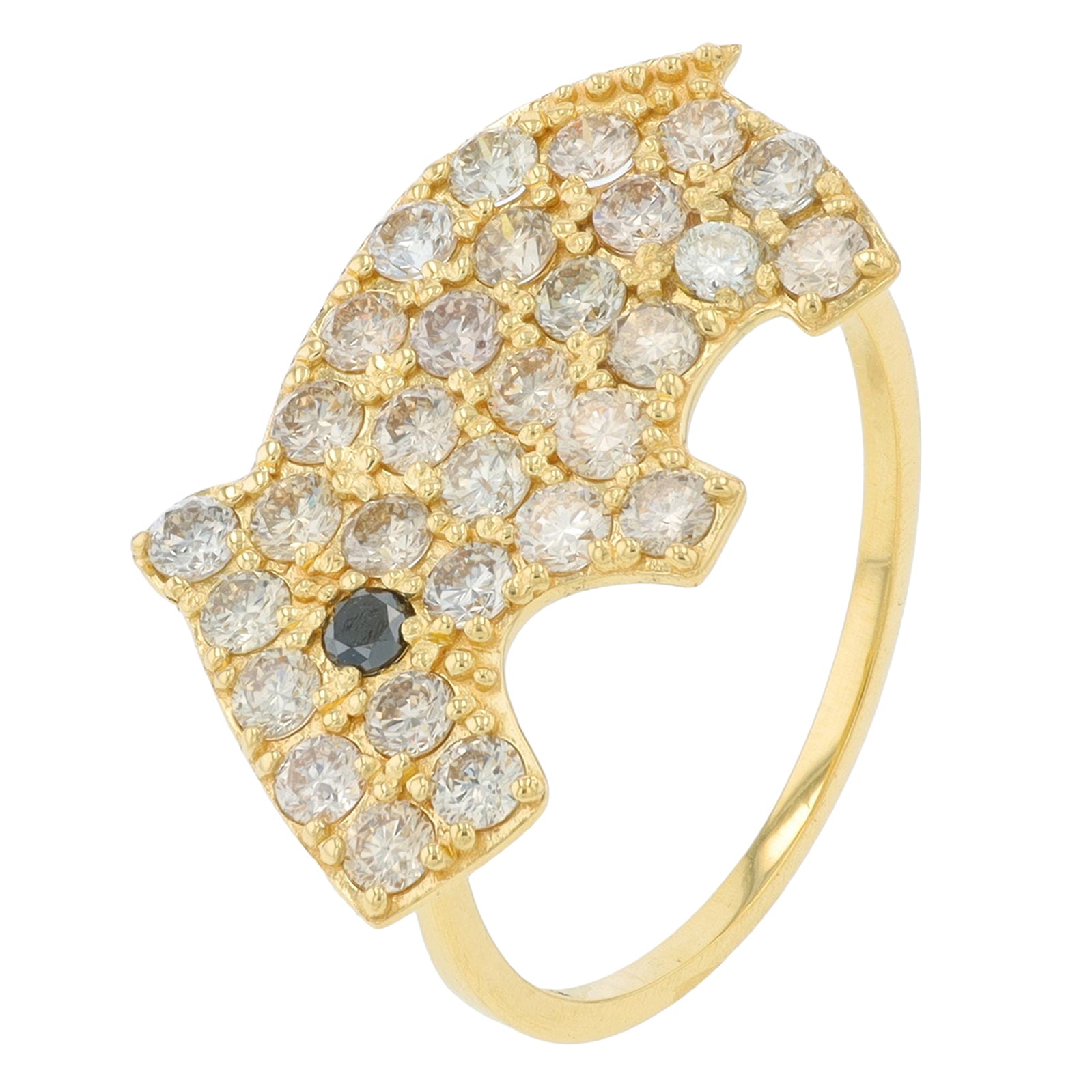 18K YG 1 CTW Diamond Capybara Ring