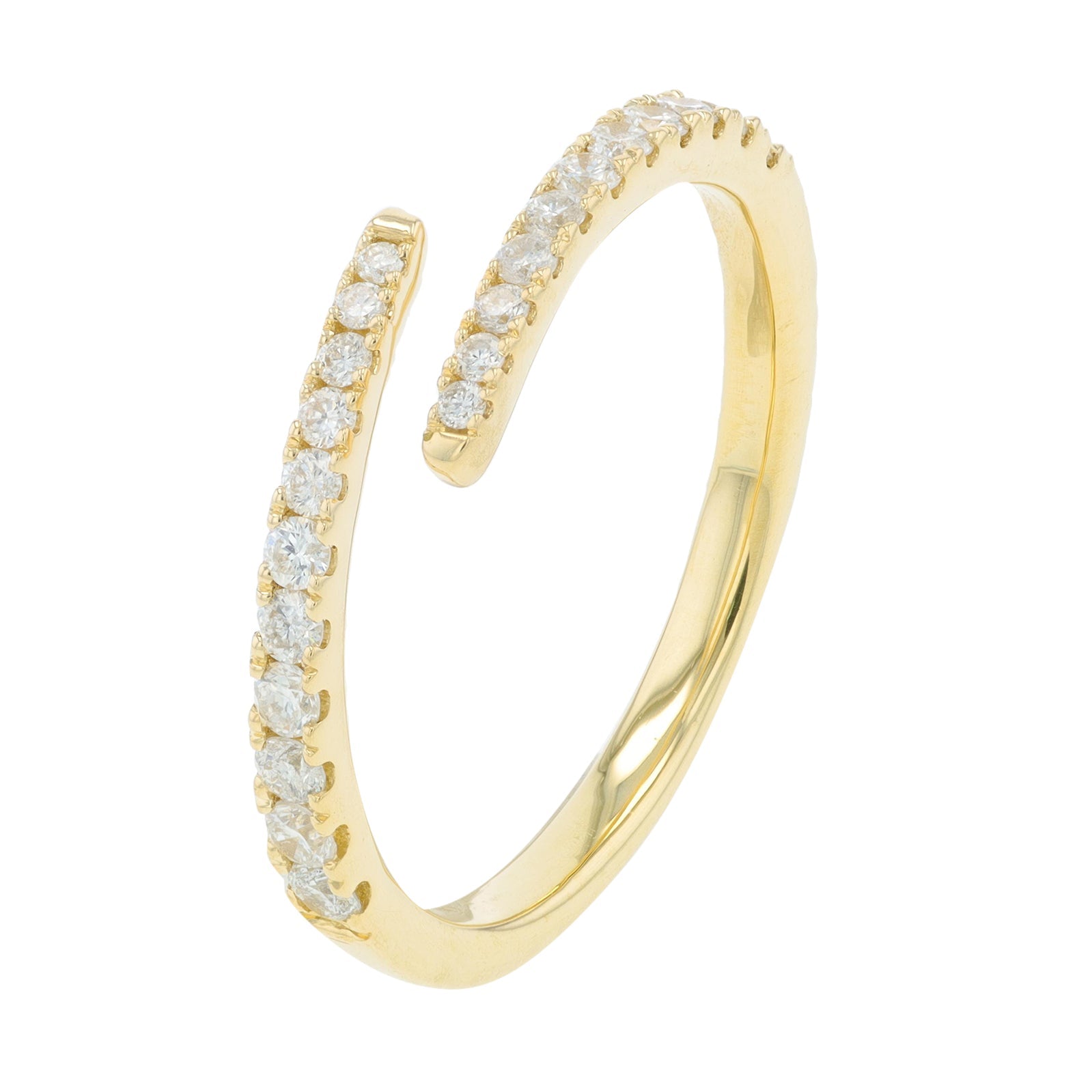 14K YG .32 CT Diamond Bypass Ring