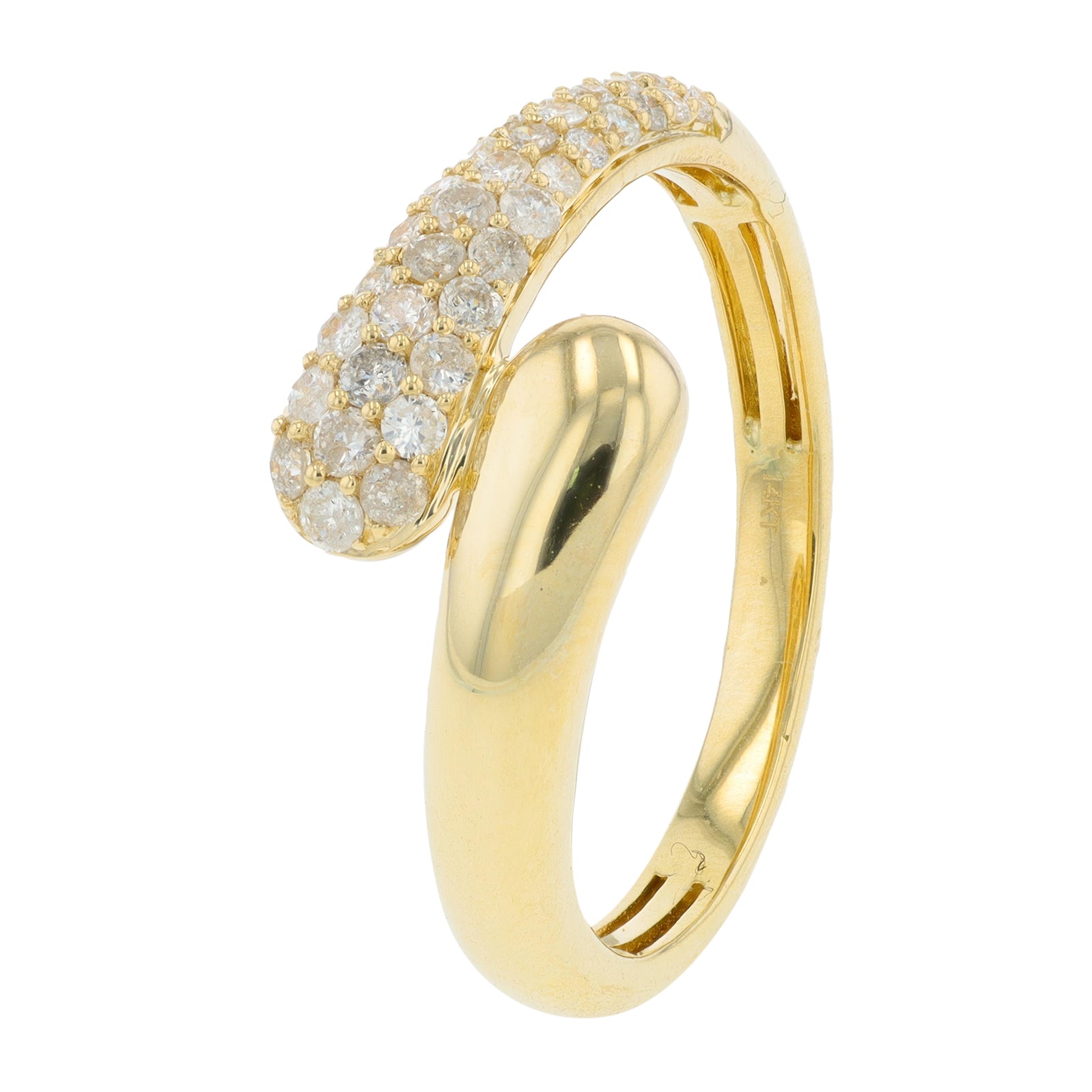 14K YG .27 CT Diamond Bypass Ring